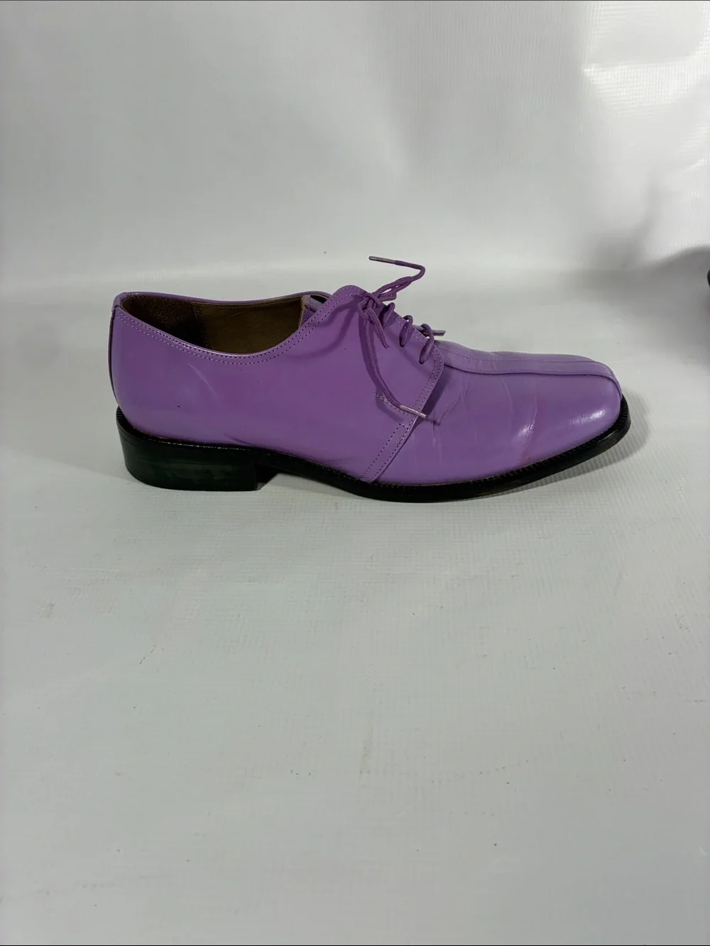 Men's Purple Leather Lace-Up Derby Shoes